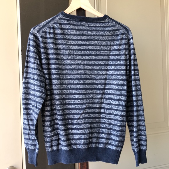 JCrew Striped Lightweight Cotton Linen Blend Crewneck Sweater Sz M - Picture 2 of 4